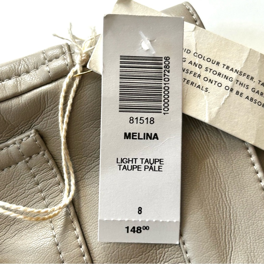 🌷NWT Vegan Leather Wilfred Light Taupe/Tan Pants. Size: 8 - Picture 4 of 16